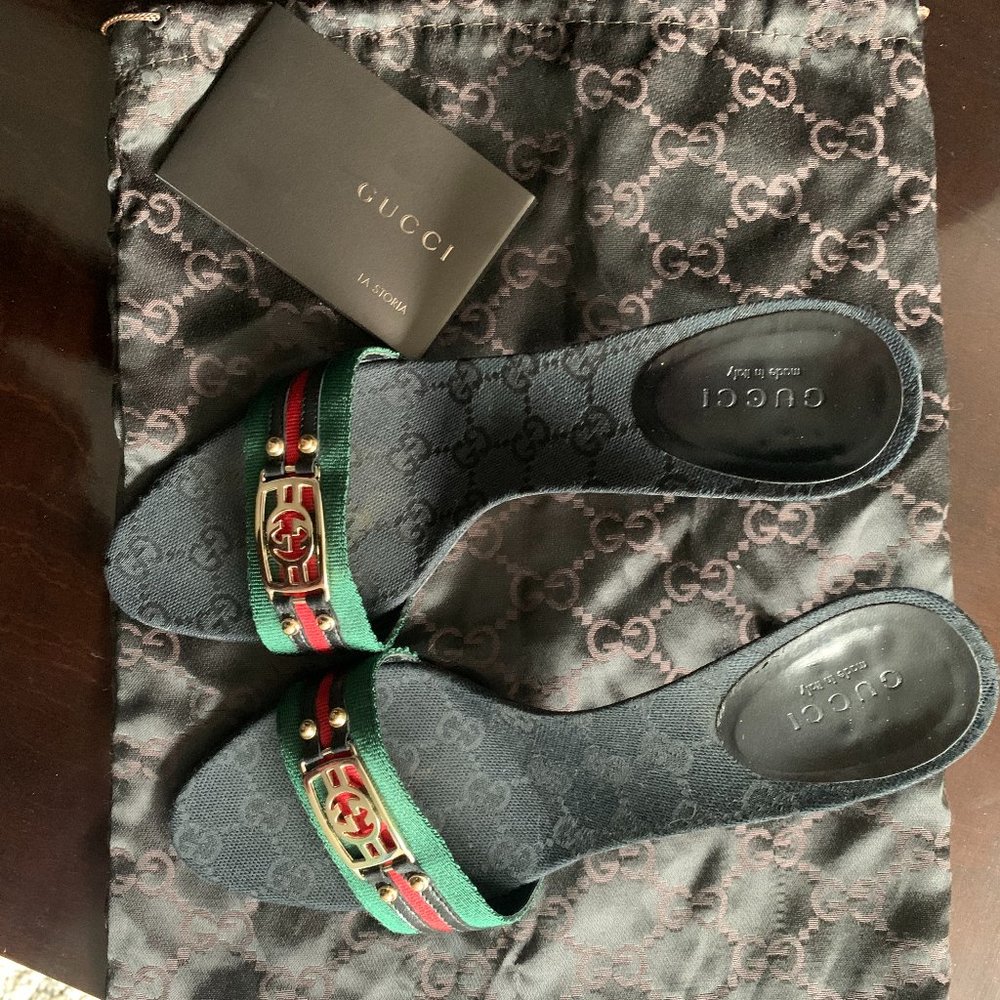 Brand New - Gucci Monogram Heeled Sandals